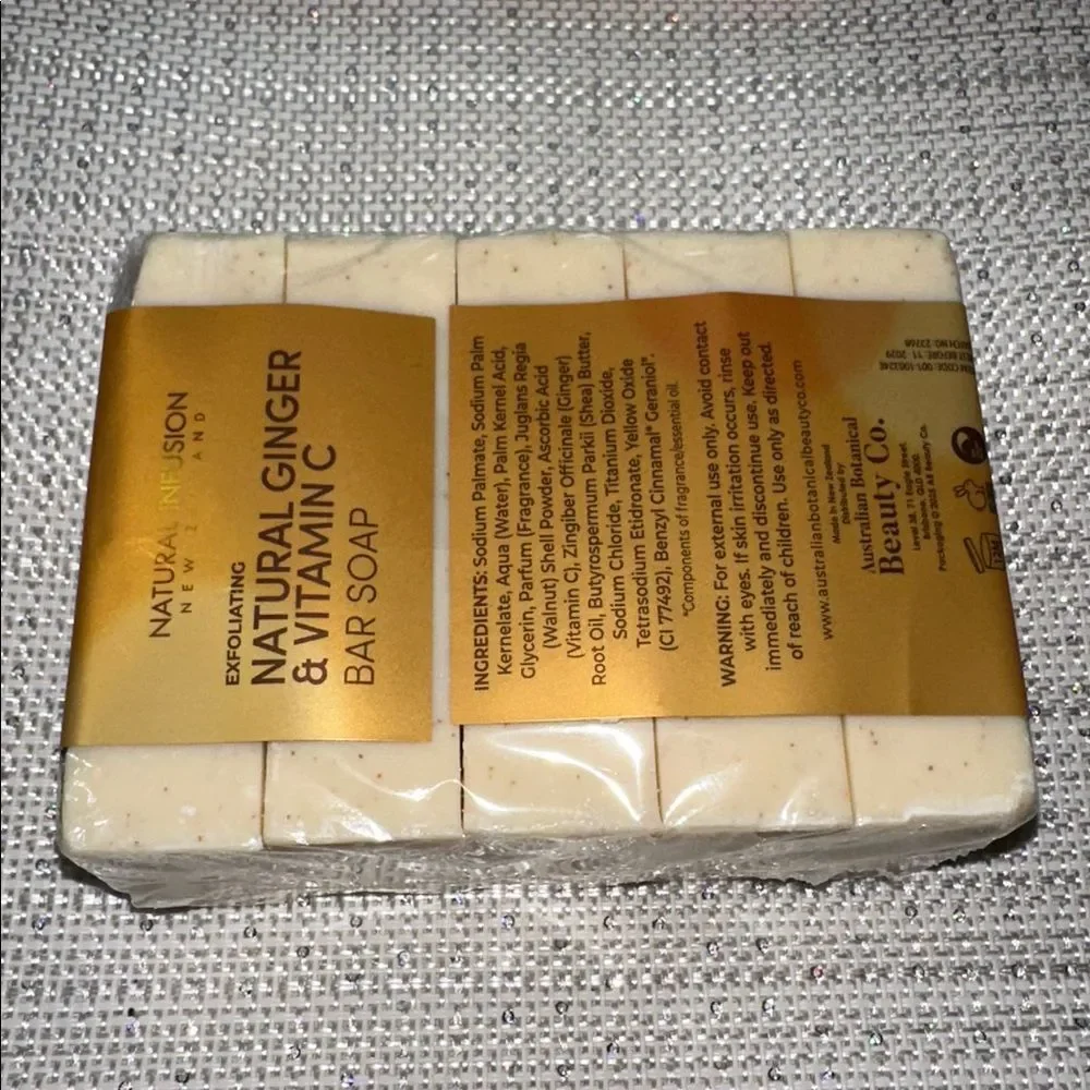 NATURAL INFUSION GINGER VITAMIN C SHEA BUTTER BRIGHTENING NOURISHING SOAP X 5